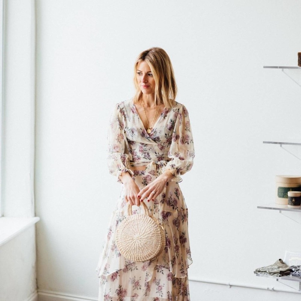 loveshackfancy alex skirt and domino wrap top two piece set